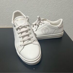 Valentino Classic White Lace-Up Sneakers